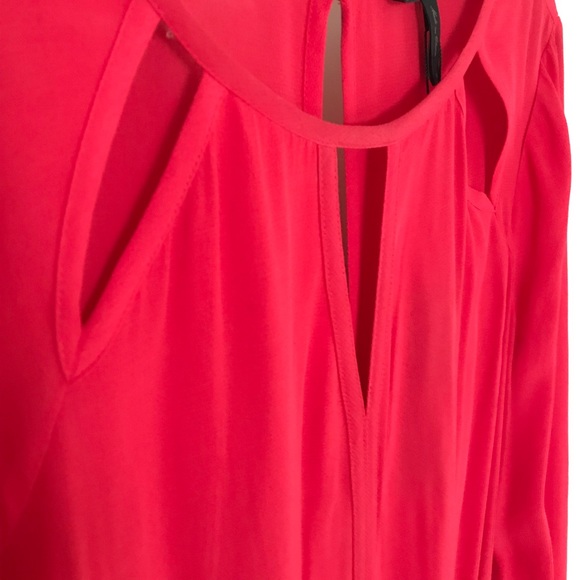 NWT BCBG Red Emmalise Long Sleeve Cutout Dress - Picture 7 of 8